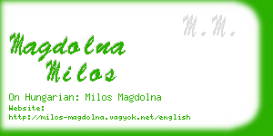 magdolna milos business card